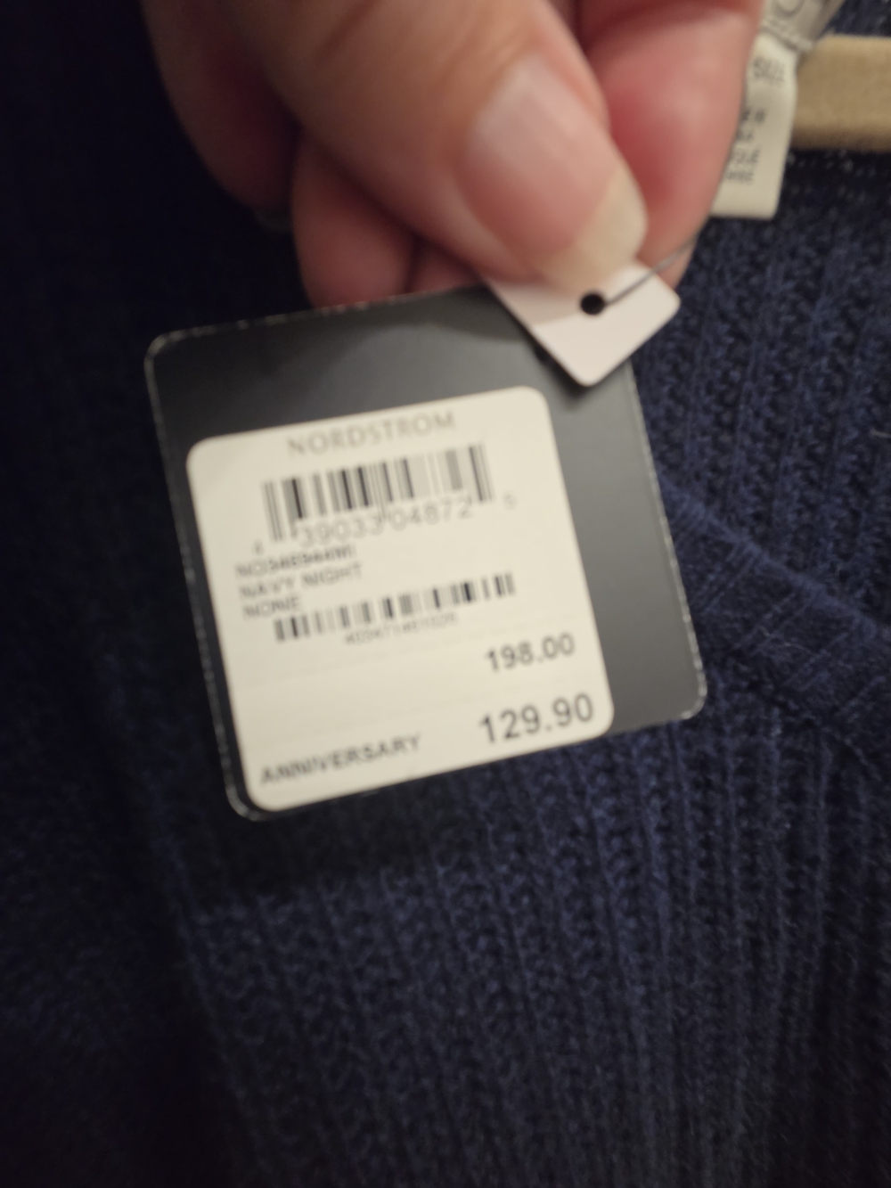 Halogen Cashmere V-Neck Cozy Knit Women's Sweater Ponch - Blue - Picture 4 of 9
